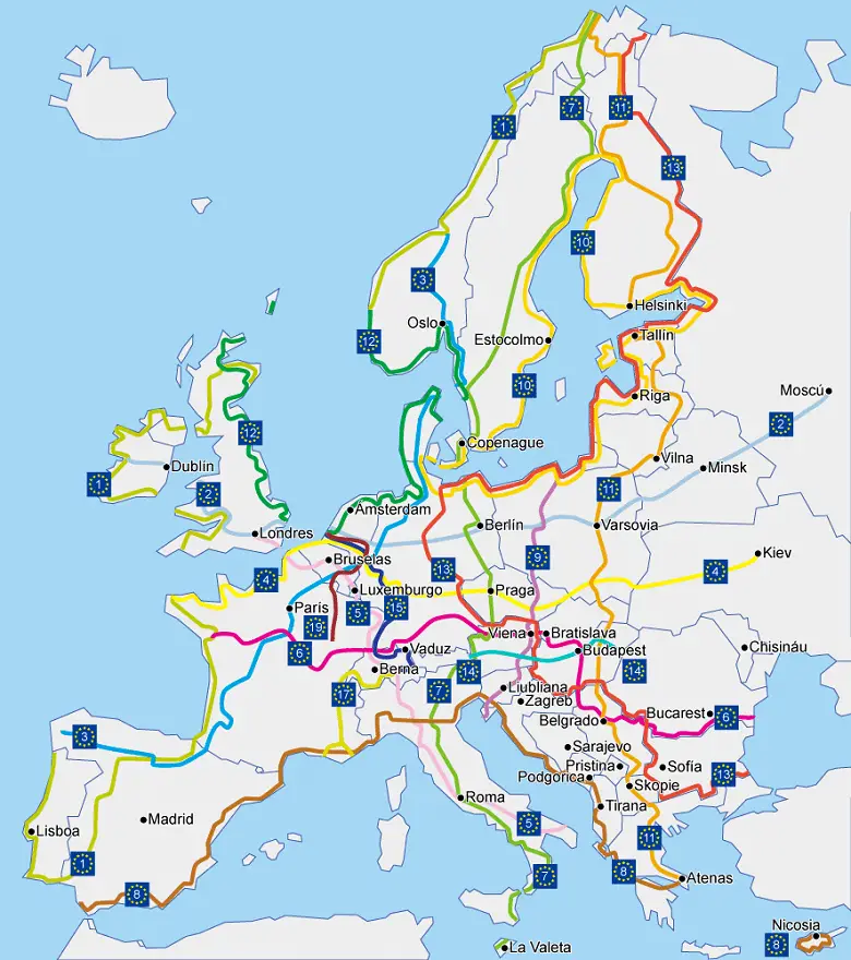 mapa eurovelo