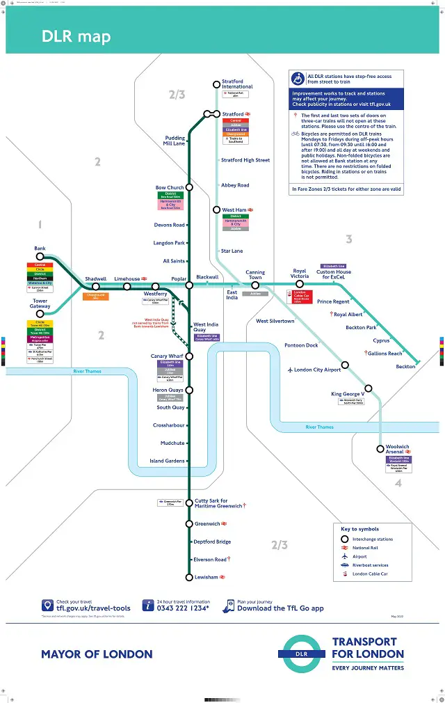 Mapa de recorrido DLR Londres